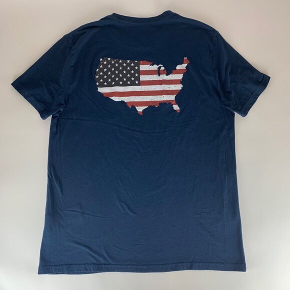 Yeti Navy Blue USA Short Sleeve Crewneck Shirt Mens Large - Picture 1 of 5